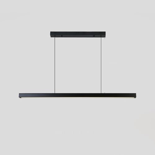Lampe suspendue salon minimaliste noire LED pour éclairer un comptoir de bar