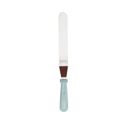 The Great British Bake Off Palette Knife for Baking & Decorating Offset Spatula for Icing Cakes on Stands Stainless Steel Body & Bakelite Handle Official GBBO Branding Duck Egg Blue 25cm / 10