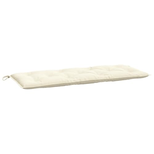 vidaXL Garden Bench Cushion Cream 120x50x7cm - Outdoor/Indoor Patio Cushion, Oxford Fabric, Non-Slip Design, Soft Hollow Fiber Filling