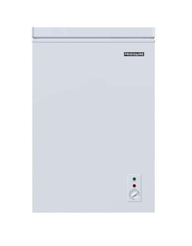 Image of FRIGIDAIRE EFRF3005-AMZ Chest Deep Freezer-Garage-Ready, 3.5 Cu. Ft. Capacity, White-Adjustable Thermostat-Removable Vinyl Coated Wire Basket-Easy Defrost Drain