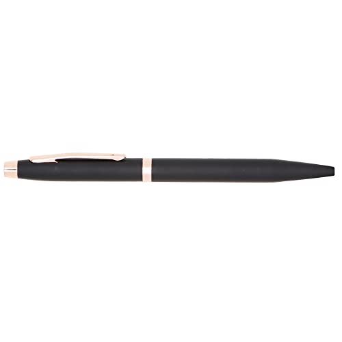 Image of Personalised Metal Pen with Name, Logo, Pack of 1 (Rose Gold Black)