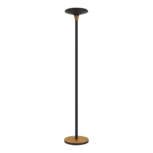 Lámpara de pie LED Baly Bamboo regulable Unilux negra para iluminación de diseño interior