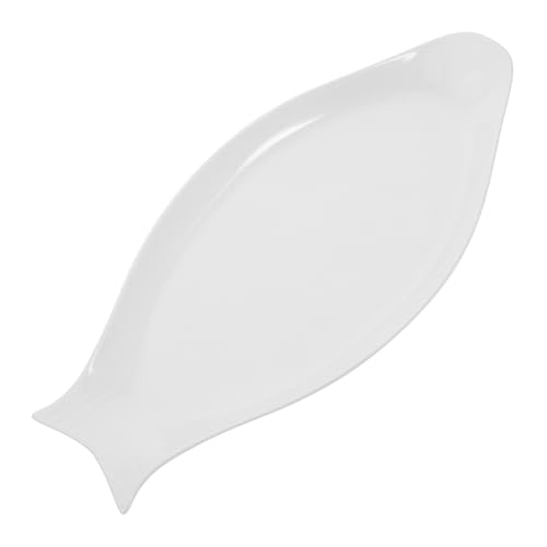 Garneck Ovaler Fischteller Aus Porzellan - Elegante Servierplatte Für Fischgerichte - Dessert Und Sushi – 16 Zoll Ideal Für Küche Hotel Und Restaurant in Klassischem Weiß