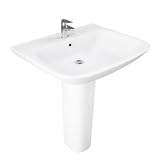 Barclay: B/3-1124WH - Eden 650 Ped Lav Basin Only - 4" Center SetWhite