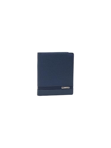 Compagnon cuir Valentini bleu avec 13 fentes de cartes RFID