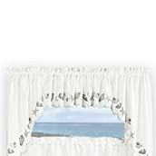 Renaissance Home Fashion Seashells Embroidered, 58 In X 12 In | Valance, Sea Mist #TOP1