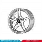 Image of Uno Minda W1D051-000M00 14 inch Alloy Rim PCD100, ET22, Machined, Hyper Silver Alloy wheel