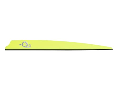 Q2i Fusion X-II SL | 4" | 100pk | Yellow High-Performance Arrow Fletching Vanes with Tri-Fusion Adhesion Technology for Target Archery