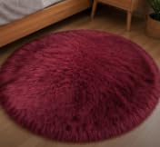 Image of Prokart Soft Faux Fur Fabric Cloth - 60 Inch Wide Pana | Fur Fabric Decorative Cloth for Crafting Soft Toys, Fancy Dress, Baby Photoshoot, Wedding Mandap & Party Decor (Dark Red, 1 Mtr)