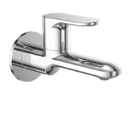 premium stainless steel long body bib cock tap with wall flange | extended reach chrome finish water tap for bathroom, kitchen & wash basin | high flow quarter turn tap