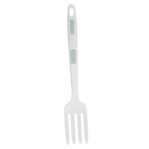 GRIRIW Silicone Cooking Fork Pasta Fork Fruit Pork Kitchen Food Fork Party Fork Eating Fork Kitchen Gadget Pork Utensil Large Blending Fork Wear-resistant Dinner Fork White