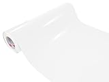 DecoMeister Pellicola Adesiva Tinta Unita per Mobili 63x50 cm - Carta Adesiva Lavabile per Cucina e Bagno - Facile da Applicare - Ideale per Rinnovare Armadi, Tavoli e Porte - Bianco Lucido