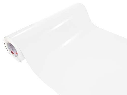 DecoMeister Möbelfolie selbstklebend 63x100 cm | Einfarbig Klebefolie für Möbel | Klebefolie Möbel - einfache Anwendung, ideal für die Renovierung von Küche oder Bad | Möbelfolie | Weiß Hochglanz
