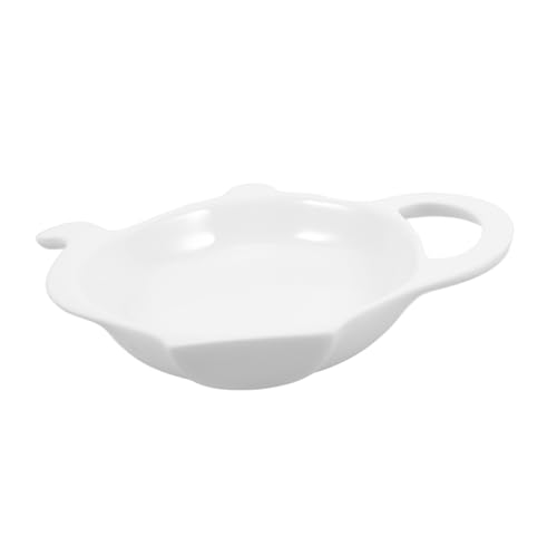 HOLIDYOYO Teapot Shaped Tea Bag Holder Ceramic Dipping Sauce Plate Seasoning Dish for Afternoon Tea Organizer for Snacks and Butter