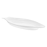 TOYANDONA Plato de Blanco Puro Forma de Pez Bandeja para Servir Aperitivos y Ensaladas Resistente Horno y Lavavajillas para Restaurante y Hogar