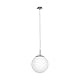 EGLO Pendelleuchte Rondo, 1 flammige Esszimmerlampe, Hängelampe aus Metall in Silber und Glas in opal-matt weiß, E27 Fassung, Ø 25 cm