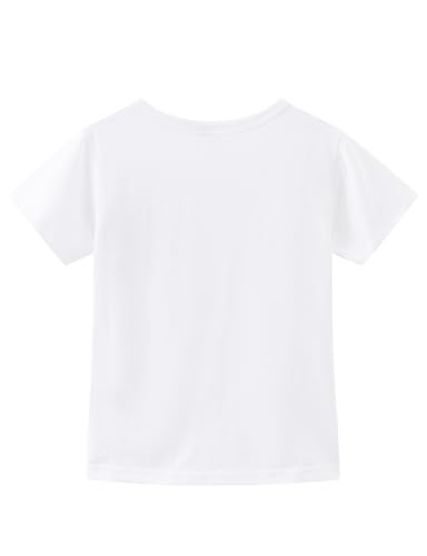Image of Noomelfish Girls Short Sleeve Heart Pocket T-Shirts Casual Cotton Tee Tops Blouse (5-12 Years)