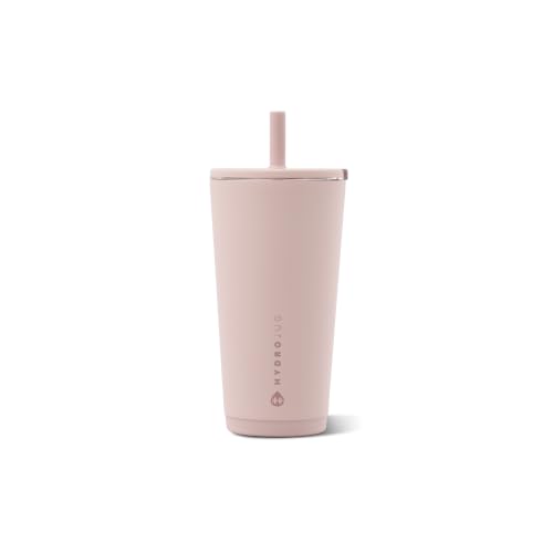 HydroJug Everyday Tumbler 20 oz, Ceramic-Lined Straw Cup, Dusty Rose