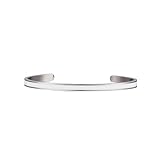 Semper.L Love Friendship Bangle Color Enamel Adjustable Oval Shape Cuff Bracelet for Men & Women | Stainless Steel Polished Finish l Beautiful Jewelry Gift Box (Solid BR) (WHITE, Small)