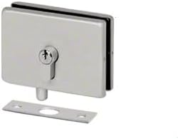 CRL Brushed Stainless European EUR Series Glass Mounted Patch Lock With Keeper Plate by CR Laurence