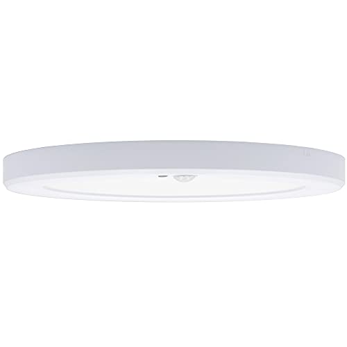 Maxxima 9 In. Round, Motion Sensor Led Ceiling Mount Light Fixture, 3000K Warm White, 1500 Lumens Closet Light #TOP2