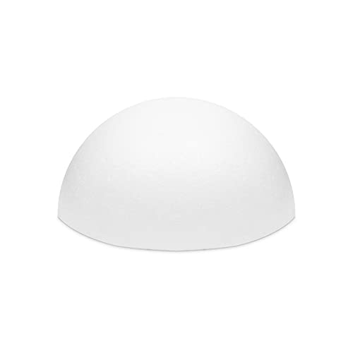 Juvale White Half Sphere Foam Ball for DIY Crafts, Large Hollow Dome for Art Supplies (11.5 x 6 in)