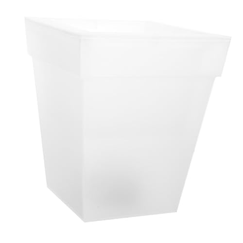 HOMSFOU Pot de fleurs en plastique à énergie solaire avec lumière blanche lumineuse pour balcon, jardin, terrasse, décoration résistante aux intempéries