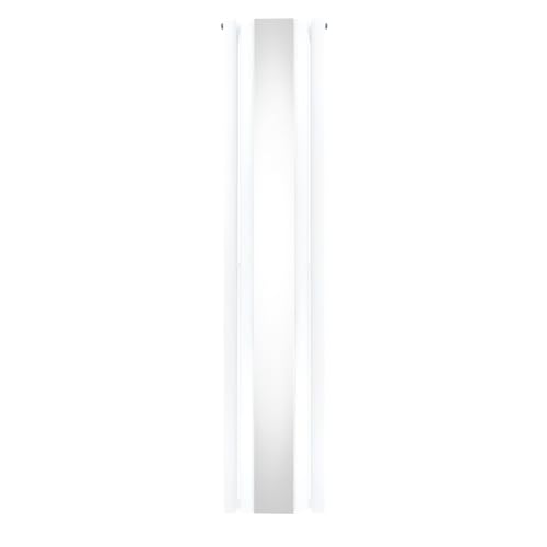 Radiatore A Colonna Ovale E Specchio Incorporato, 1800 X 380 Mm, Moderno Verticale A Doppia Colonna In Acciaio Al Carbonio Bianco Lucido, Cucina Soggiorno Bagno [Pennello, Clip Da Parete E Supporti - 2