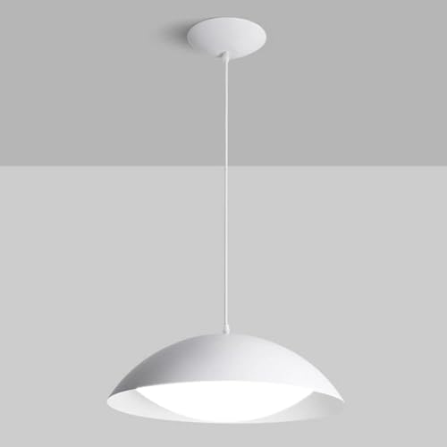 Luminaire suspendu simple et élégant en blanc mat pour un couloir moderne