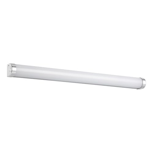 EGLO LED Spiegelleuchte Tragacete 1, Wandlampe Bad, Spiegellampe aus Kunststoff, Metall Badezimmer Lampe in Silber, Weiß, Chrom, Feuchtraumleuchte neutralweiß, IP44, L 60 cm