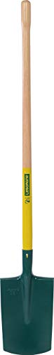 Leborgne, Bêche à rebord manche bois pomme 100 cm, Tête Acier Trempé, Bord Arrondi, Repose-Pieds, Douille robuste, Conseillées pour les sols légers ou peu collants, sans cailloux