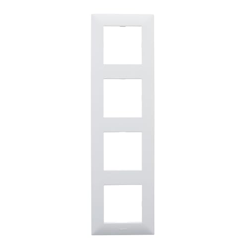 LEGRAND Cadre quadruple de la gamme Niloé Step pour installation composable, couleur blanche, 398274