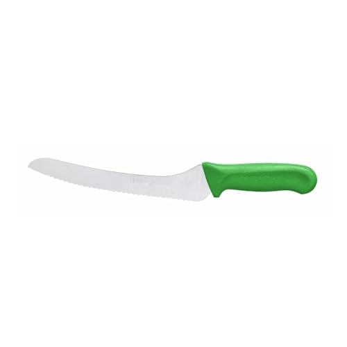 TrueCraftware- 9” Blade Bread Knife German Steel with Green Polypropylene Handle- Razor Sharp Multipurpose Sharp Kitchen Knife for Homemade Bread Crusty Breads Cake Bagel Home Kitchen Restaurants