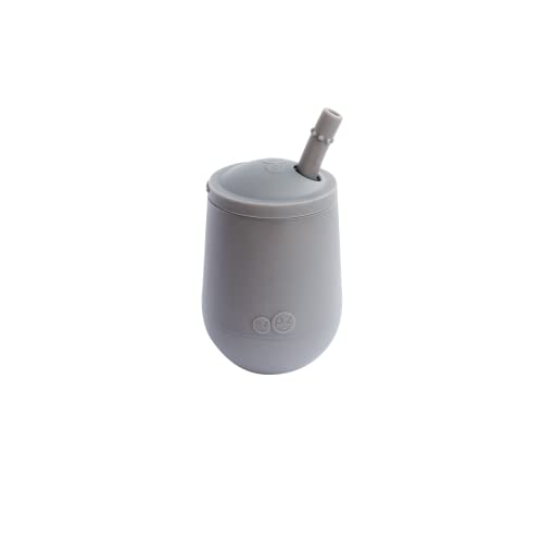 Image of ezpz Mini Cup + Straw Training System - 100% Silicone Training Cup for Infants + Toddlers - Designed by a Pediatric Feeding Specialist - 12 Months+ (Gray)
