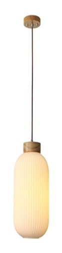 Chandelier Light, Length 30cm Height 25cm - White Pendant Lamp Solid Wood Lamp Head Glass Lampshade LED Chandelier Compatible with Kitchen Island Living Room Bedroom (Size : C)(B)