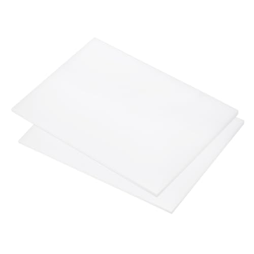 Image of 2pcs 6 x 8 Inch UHMW Polyethylene Sheets, 1 /8 Inch Thick Ultra High Molecular Weight White Plastic Sheet [for Home, Industrial]