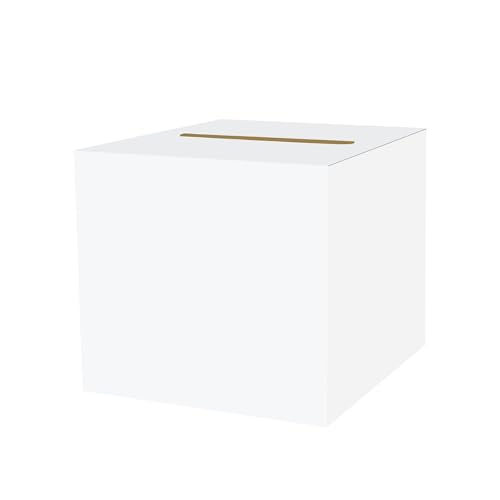 EASYLAVIE Urne Mariage Carton Blanc Urne pour Enveloppe et Cartes 23 * 23cm Blanc Boite de Enveloppe pour Mariage Anniversaire et Reuion Reception Boite de Cartes