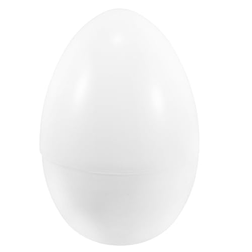 ANDRESLAD Gros Œuf de Pâques à Ouvrir 30X20 CM Coque en Plastique Rigide Blanc Crème Œuf Géant Vide Réutilisable pour Décoration et Activités DIY pour...