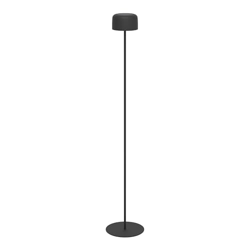EGLO Solar Stehlampe Roccanova, Akku Standleuchte für Innen und Außen, Wohnzimmer Lampe touch dimmbar in 3 Stufen, Solarlampe aus Stahl in Schwarz,...