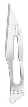 Swann-Morton #25A Sterile Surgical Blades, Carbon Steel [Individually Packed, Box of 100]