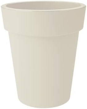 Elho Green Basics Top Planter High 35 - Flower Pot for Outdoor - Ø 34.5 x H 41.0 cm - White/Cotton White