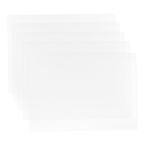 DECHOUS 5枚 透明プラスチック書き込みパッド 抗滑りデスクマット 書類保護用ハード下敷き 試験 オフィス 学校用耐久ライティングボード
