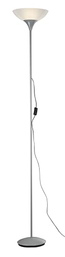 Reality Leuchten Reality R4302-87 Dezwo Piantana, 1xE27, 100 W, Titanio Bianco, 180 cm, 1 Unità, Confezione da 1