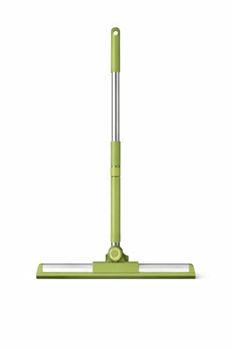 Image of Vasukie Magic Broom Sweeper for Floor Cleaning, 360 Rotating Floor Wiper with Adjustable Stainless Steel Handle, Wet & Dry Use - Bathroom Squeegee Viper for Home Silicone Wiper Mop