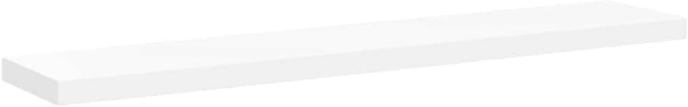 White Floating Wall Shelves Set of 4, Honeycomb MDF Wood, 9.3x47.2x1.5in, Modern Ledge Display for Living Room, Bedroom, Bathroom Decor, 22lb Capacity