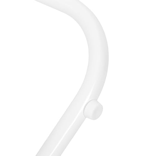 Relaxdays Beistelltisch, runder Couchtisch, mit Stoffkorb, HD: 50x40 cm, Kaffeetisch Wohnzimmer, MDF & Metall, weiß/grau – Bild 8