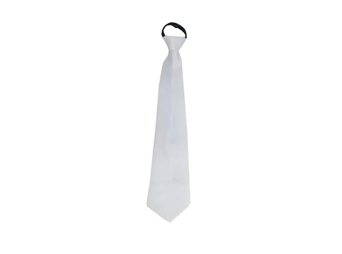Lot de 12 - Cravate unie blanc 46cm