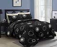 R&Z Luxury Quilted Bedspread Set Bed 3 Piece Throw Comfy 100% Polycotton King (Eden Black, King 240x260cm) — image 1