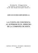 Cuenta de Conciencia al Superior en el Derecho de la Compania de Jesus (Analecta Gregoriana) 8878391093 Book Cover