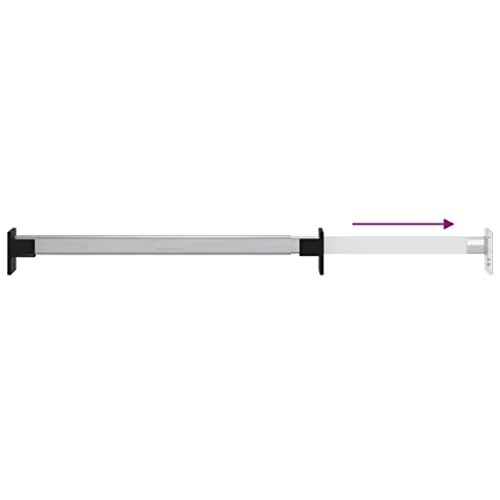 Rails de garde-robe télescopiques en aluminium argenté 58-100 cm x2